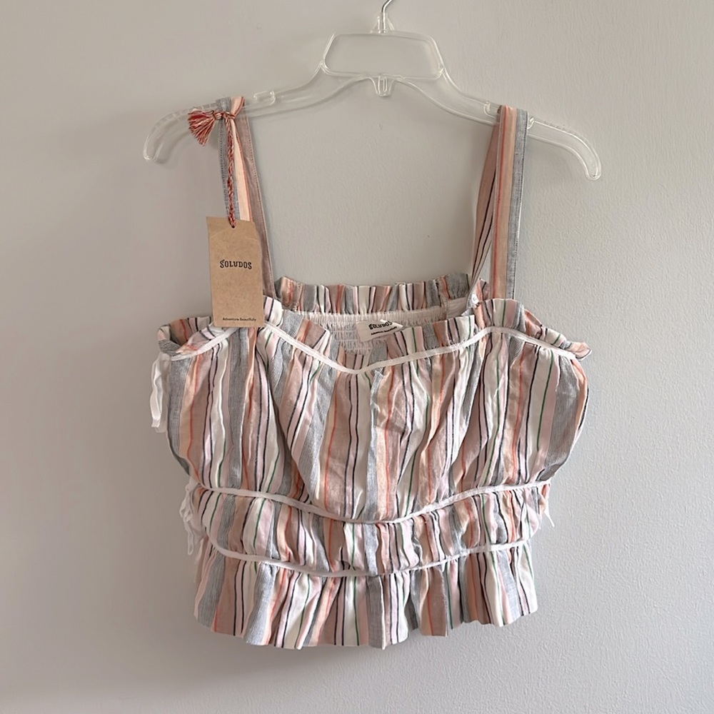 New with tags Soludos Tivoli top in Candy Stripe